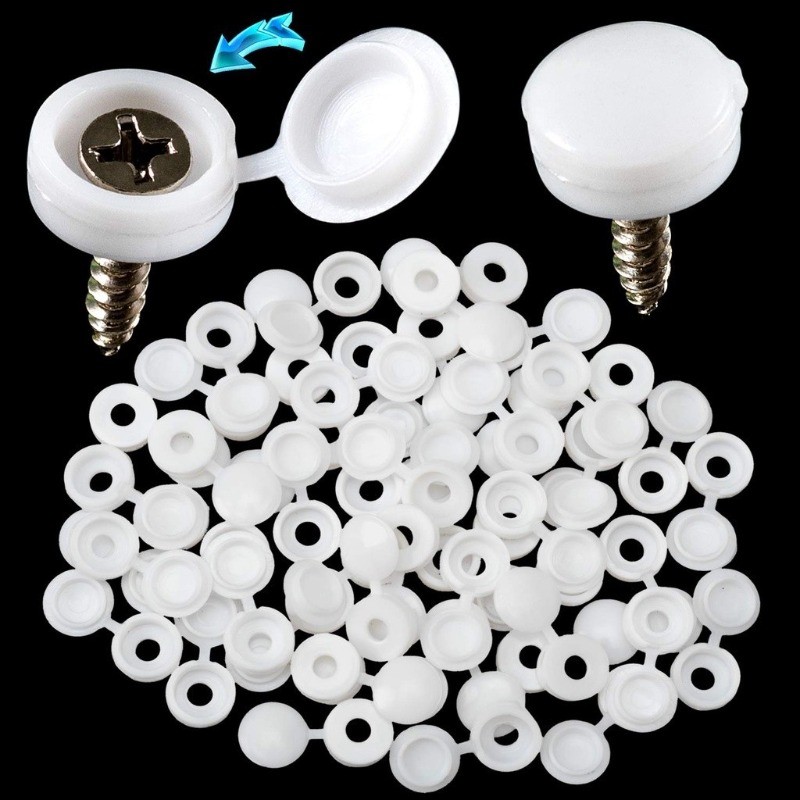 100-Piece Plastic Screw Cap Covers – 13x5mm Decorative Nut Bolt Caps For Wall, Furniture & Hardware, Snap-On Design (Brown, 100pcs)