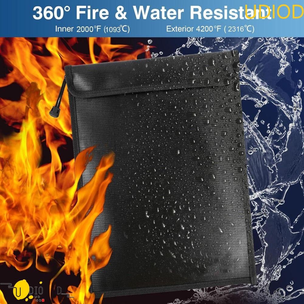 UDIOD Fireproof Document Bag, Waterproof S/M/L Safety Cash Storage ...