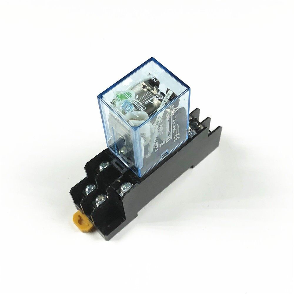 LY2NJ 10 AMP 8 PIN POWER RELAY DPDT BASE 12, 380 VOLT AC 12V 24V DC ...