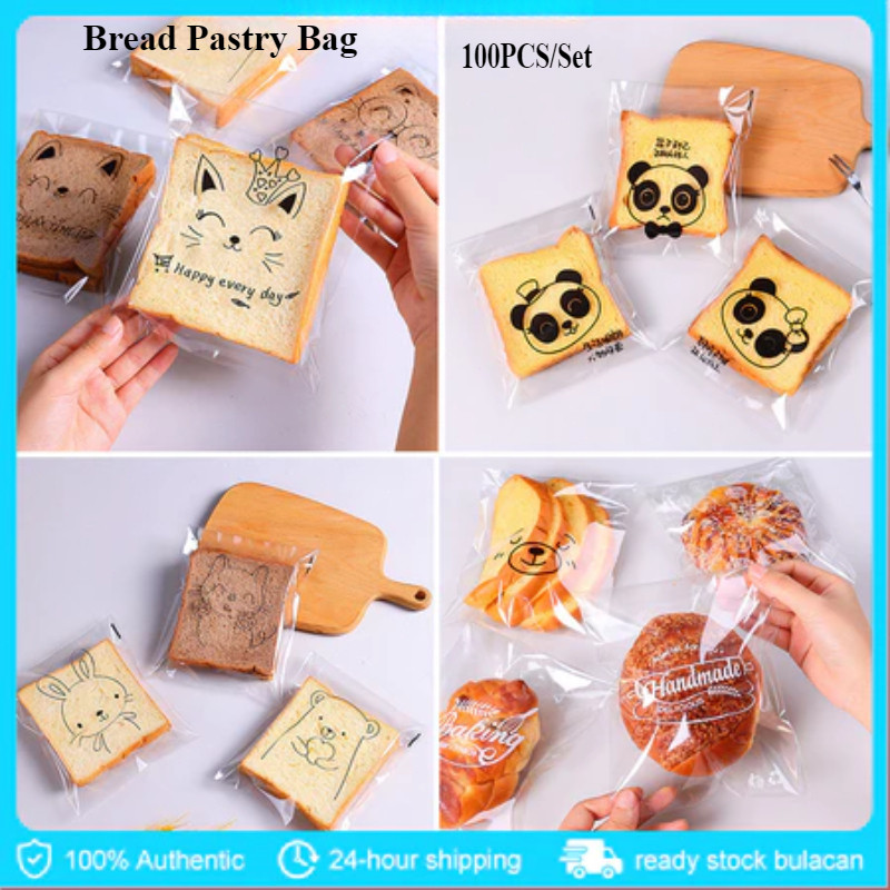 100Pcs Sandwich Wrapper Plastic Bag Packing Loaf Bread Packaging Bag ...