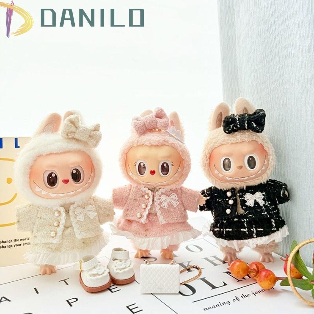 DANILO1 Labubu Doll's Cloth Set, Little Bear Jean Overalls Sitting ...