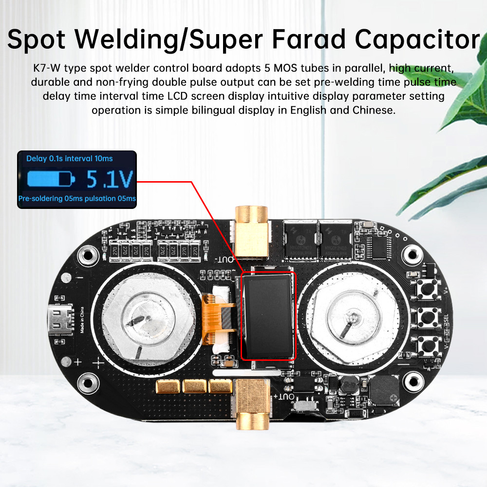 Pcbfun 18650 Lithium Battery Spot Welder Fara Capacitor Welding Machine ...