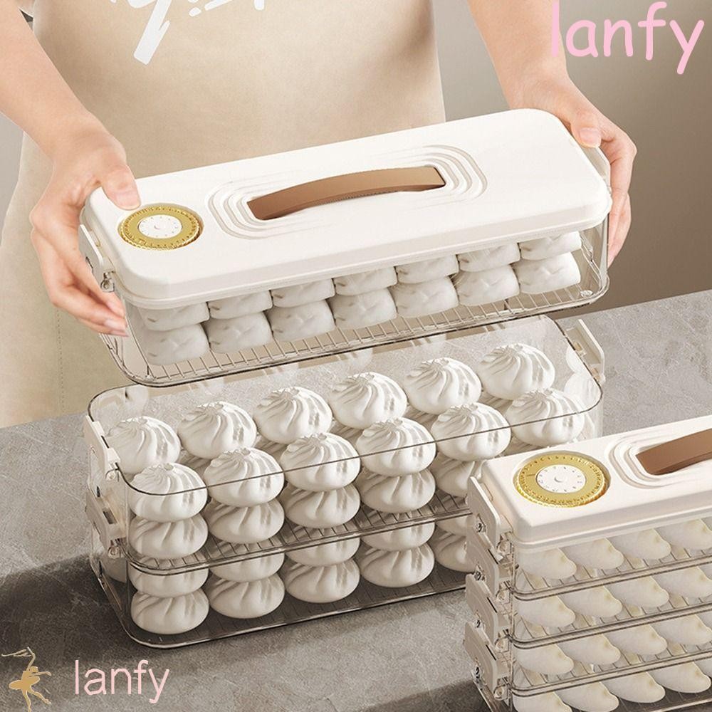 LANFY Food Storage Container, 1/2/3/4 Layers Plastic Dumpling Box ...