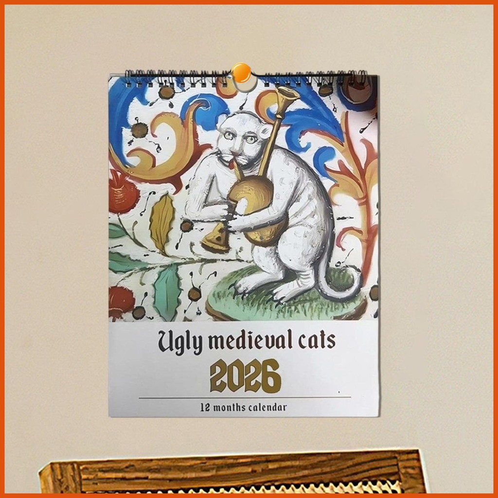2026 Wall Calendar Medieval Cats Painting Wall Calendar 2026 Funny ...