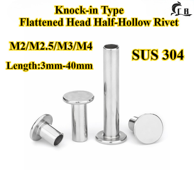 [CB-MD] 304 Stainless Steel, GB875 Knock-in Type, Flattened Head Half ...