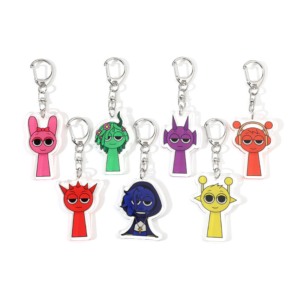 Game Sprunki Incredibox Acrylic Key Chain, Key Ring for Bag, Cartoon ...