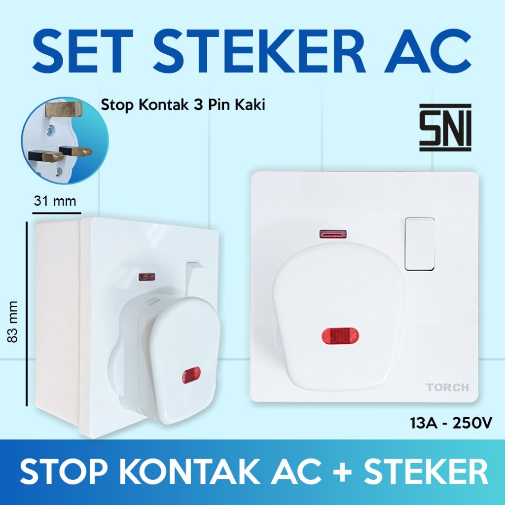 TORCH SET AC Socket + AC Plug / FUSED Plug Foot 3 Pin Brass Leg Inbow ...