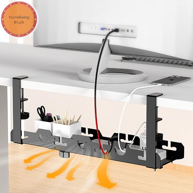homeliving01 No Drilling Extendable Under Desk Cable Management Metal ...