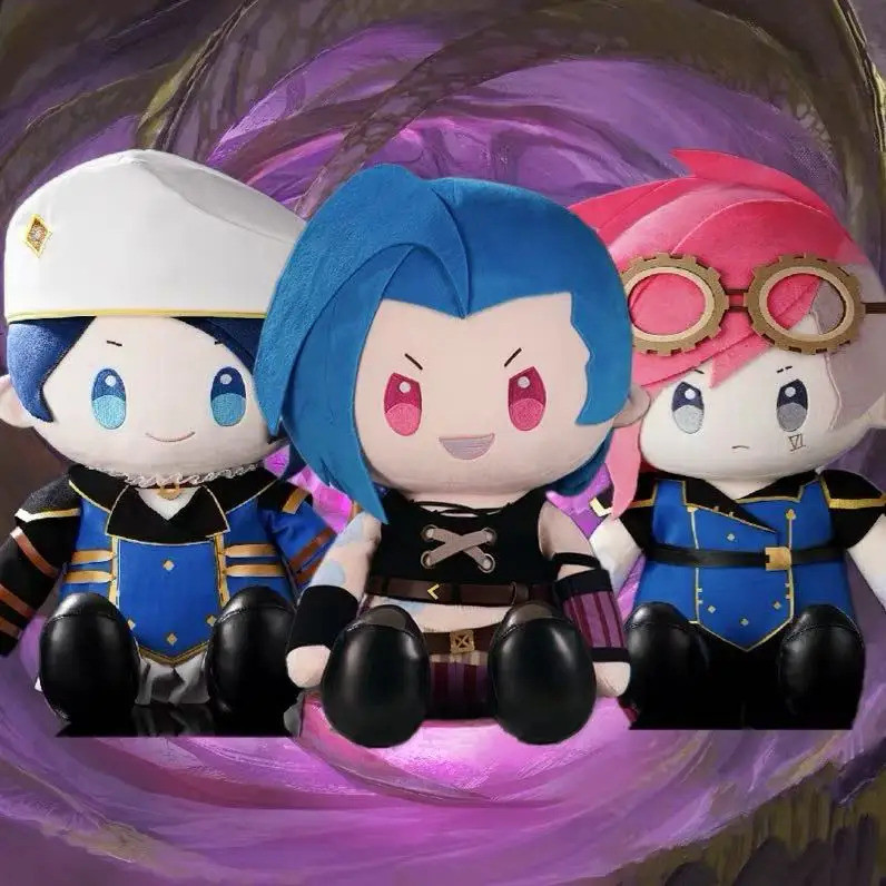New Arcane LOL Jinx Vi Caitlyn Extra Large Soft Plush Doll Cute Stuffed ...