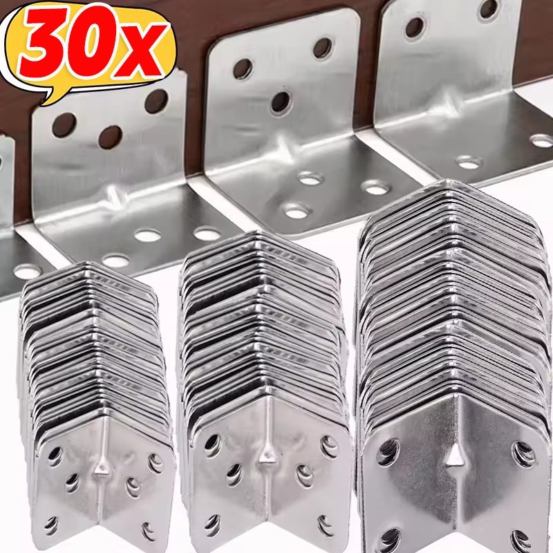 10/20/30Pcs Stainless Steel L-shaped Corner Codes/90 ° Wardrobes Fixed ...