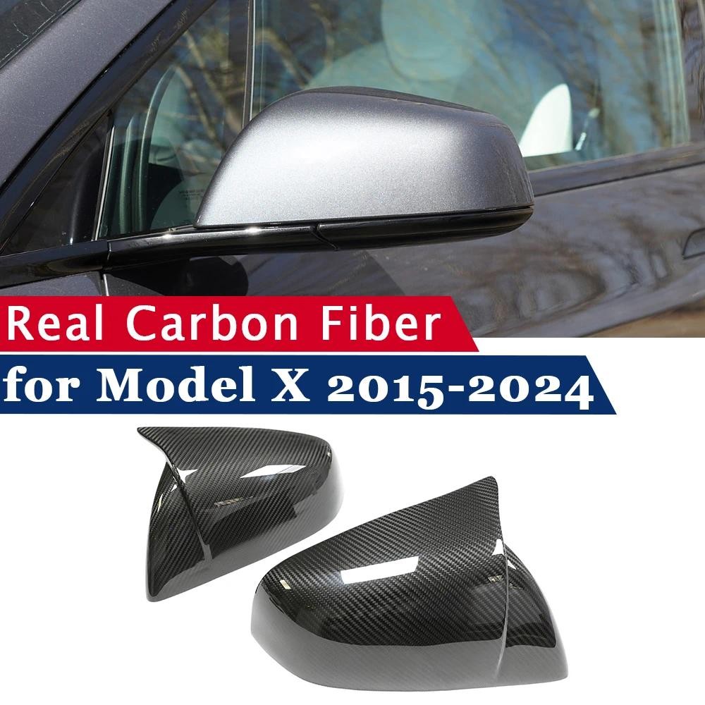 Rearview Mirror Cover for Tesla Model X 2015-2024 Real Carbon Fiber ...