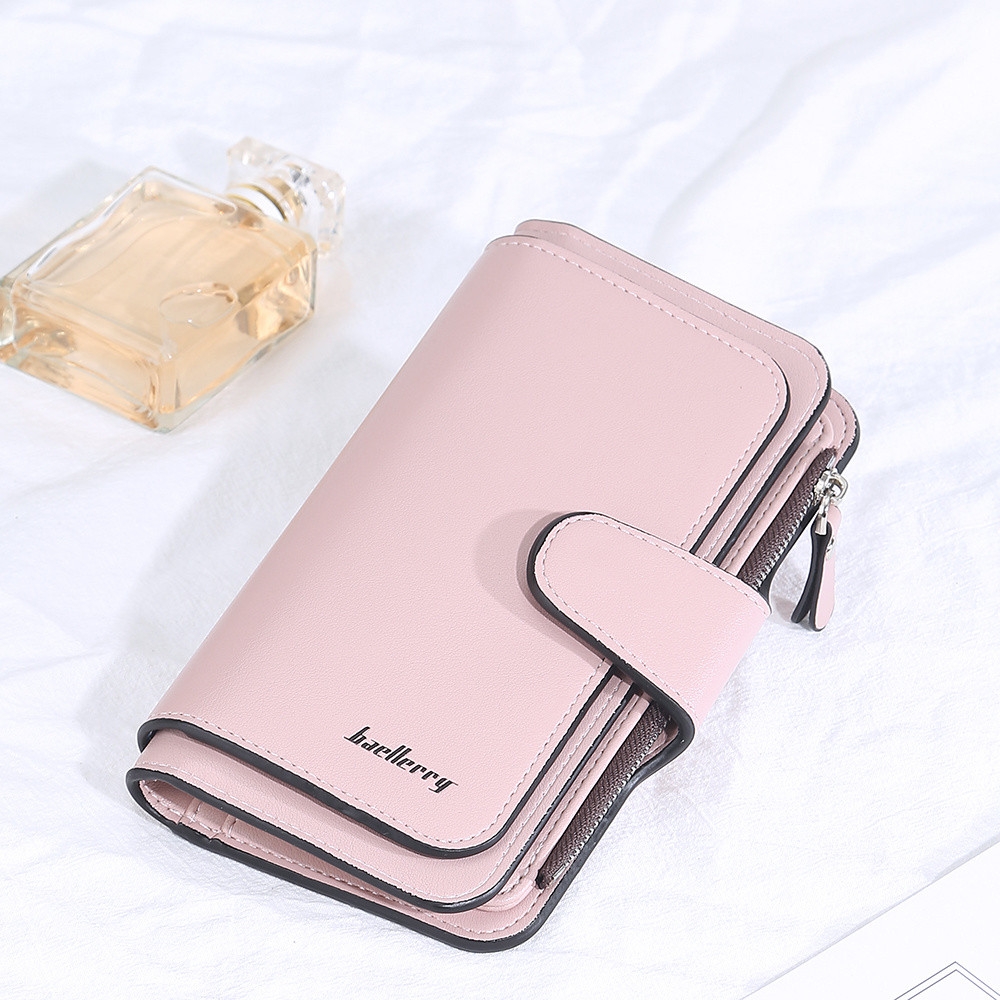 Wallet Women Long Multi-Card Slot Fashion Snap Button Wallet Fresh Soft ...