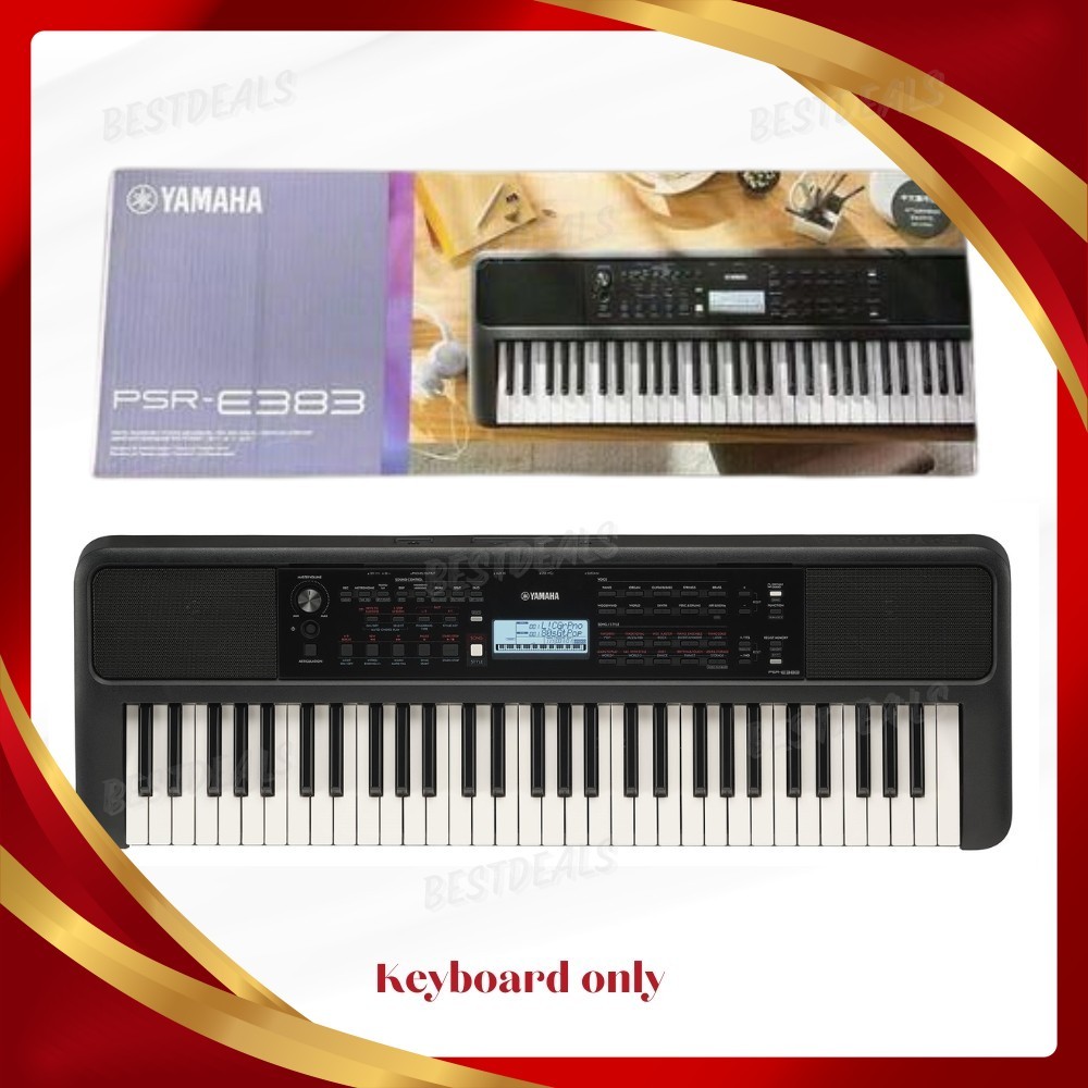 PSR-E383 61-Key Portable Keyboard – With Free Power Adaptor & Built-in ...