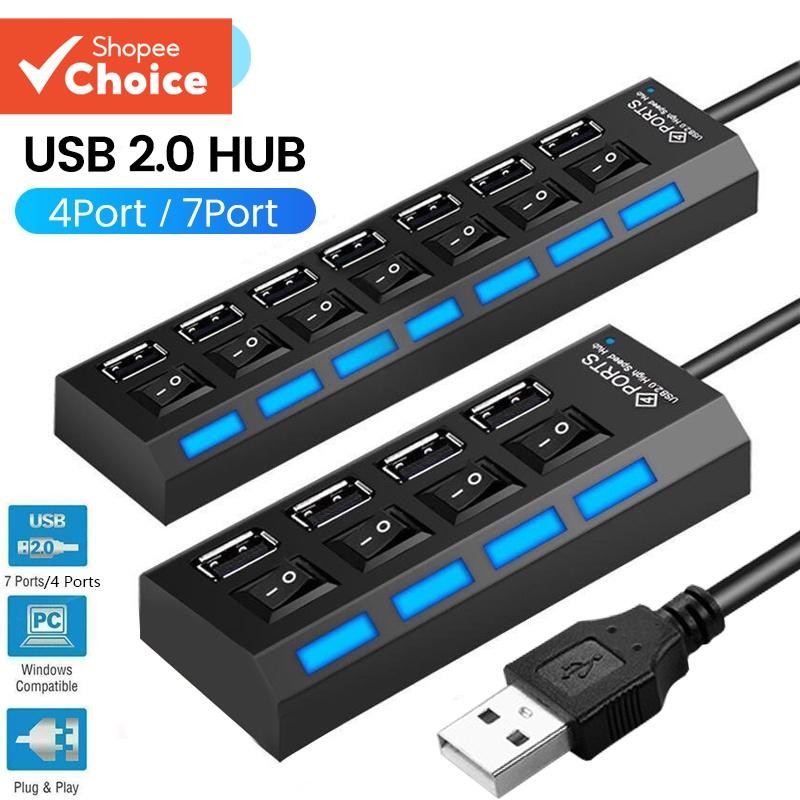 4/7 Ports USB2.0 HUB High Speed Multi USB Splitter Hub Power Adapter ...