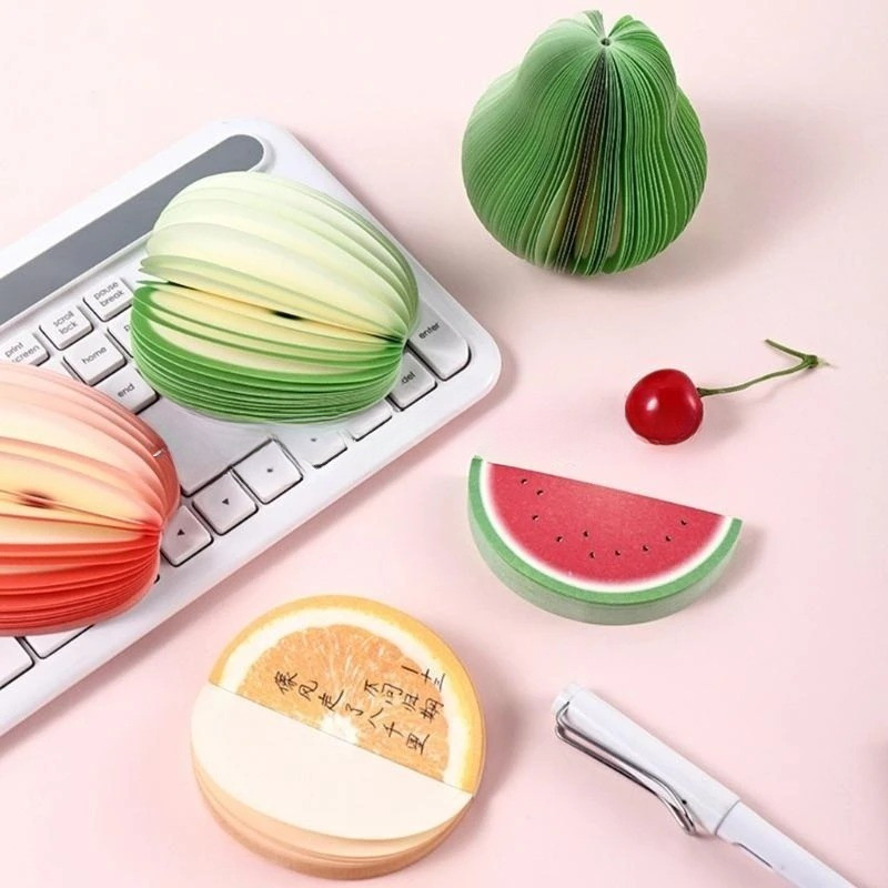 Fruit Themed Note Paper 125Sheets Adheive Notes Pocket Notepads Adheive ...