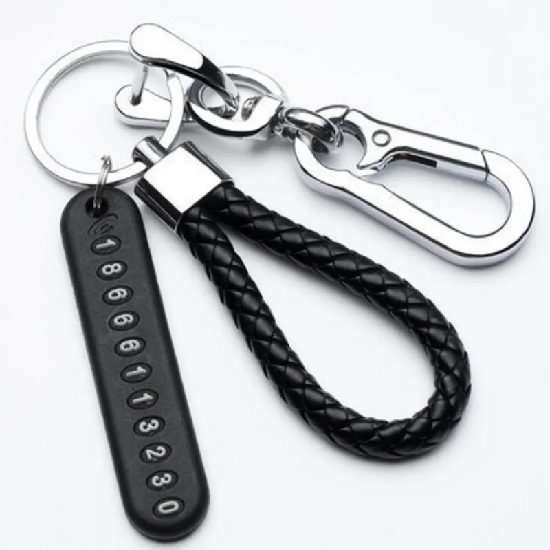 1pc Anti-lost Phone Number Plate Car Motorcycle Keychain Pendant ...