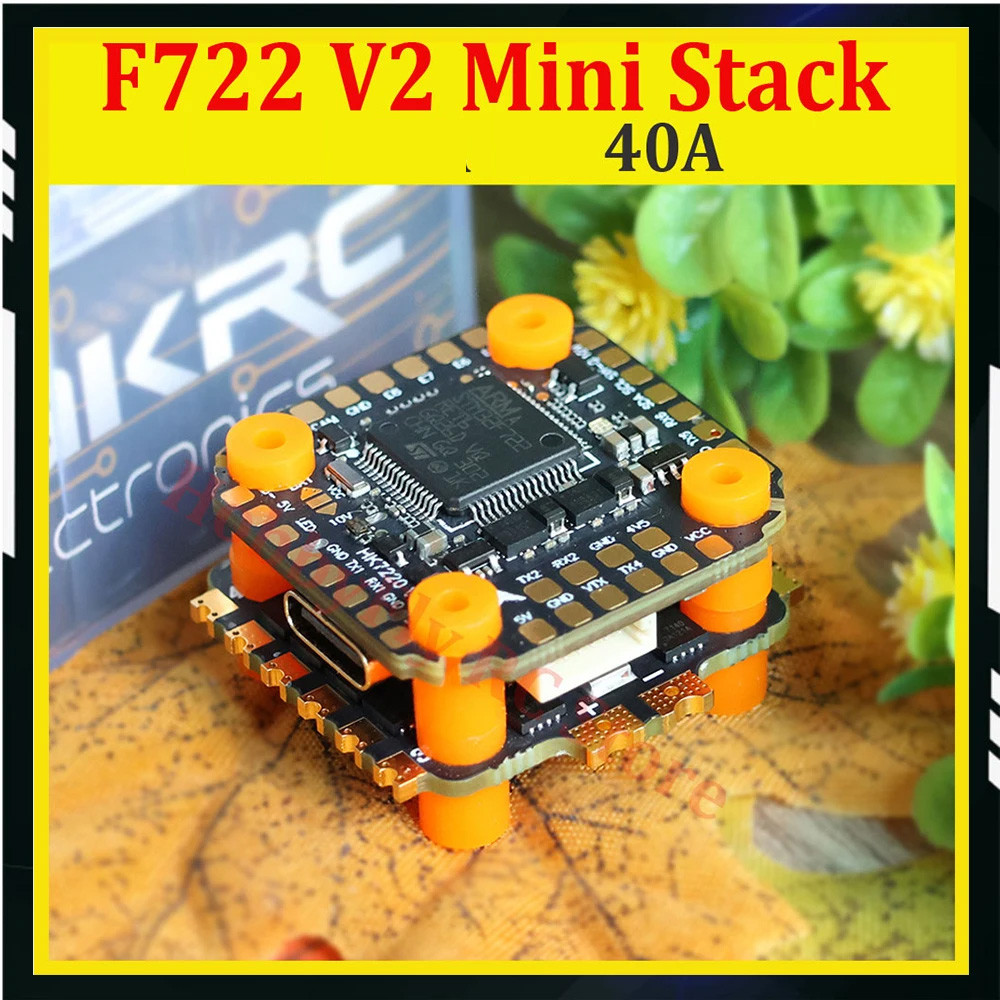 HAKRC F722 V2 mini Stack F722 Mini Flight Controller Dual BEC 40A 4in1 ...