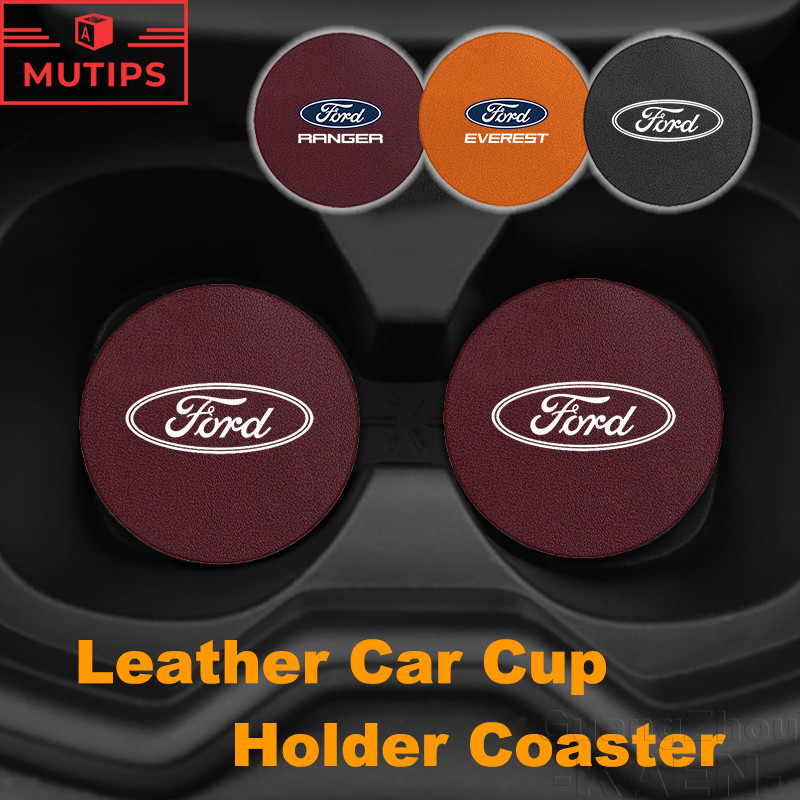 Ford Leather Car Cup Holder Coaster Dust-proof Protection Mat For ...