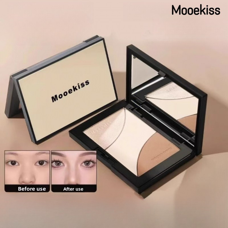 Mooekiss Makeup Highlight All-In-One Disc Tricolor Blush Nose Shadow ...