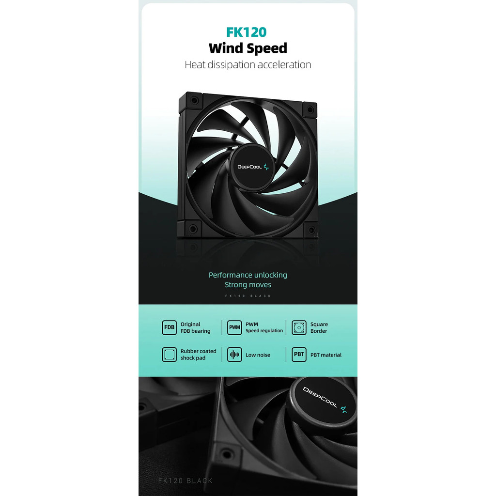 1-6PCS DeepCool FK120 PC Case Fan 120mm Computer CPU Cooler Fan 4 pin ...