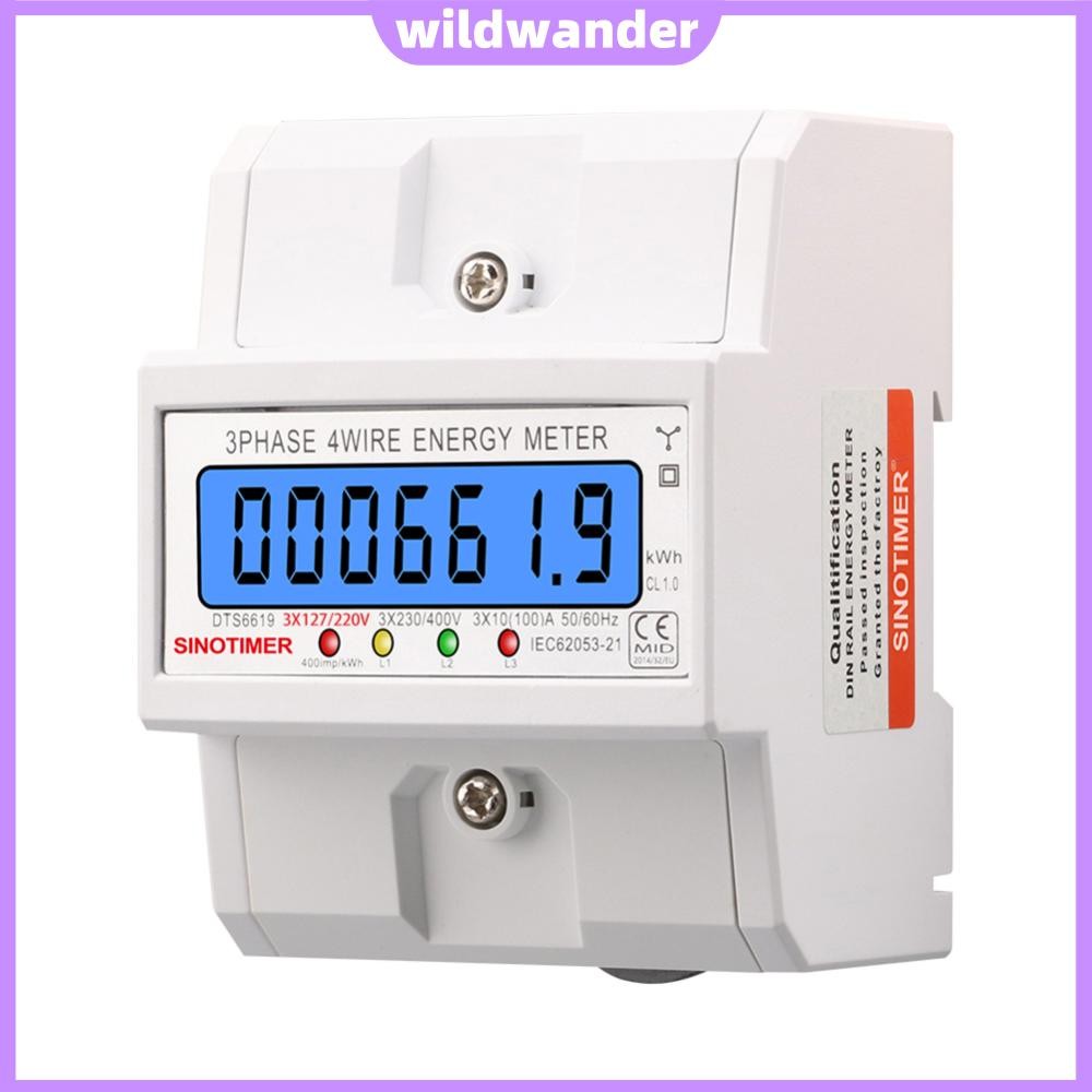 3 Phase 4 Wires Energy Meter Tester Din Rail Electric Energy Meter 50 ...