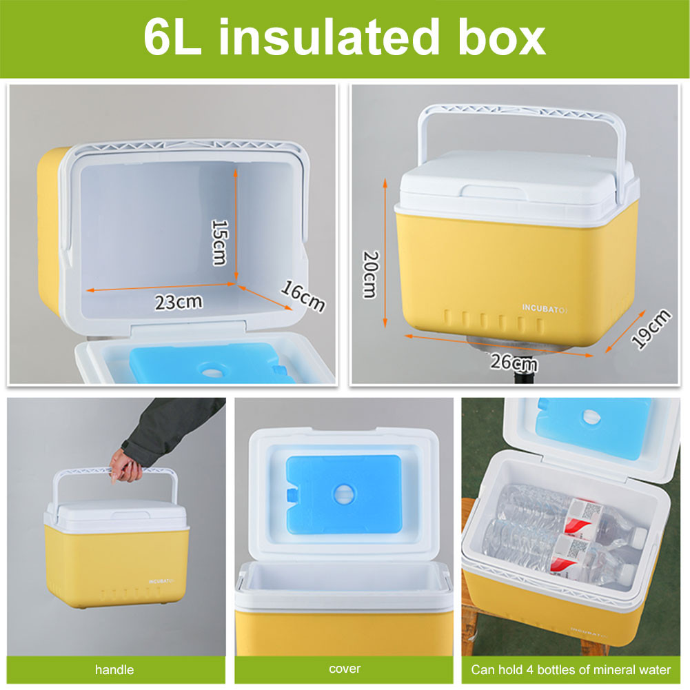 6L Camping Cooler Box Insulated Ice Chest Portable Ice Bucket for ...