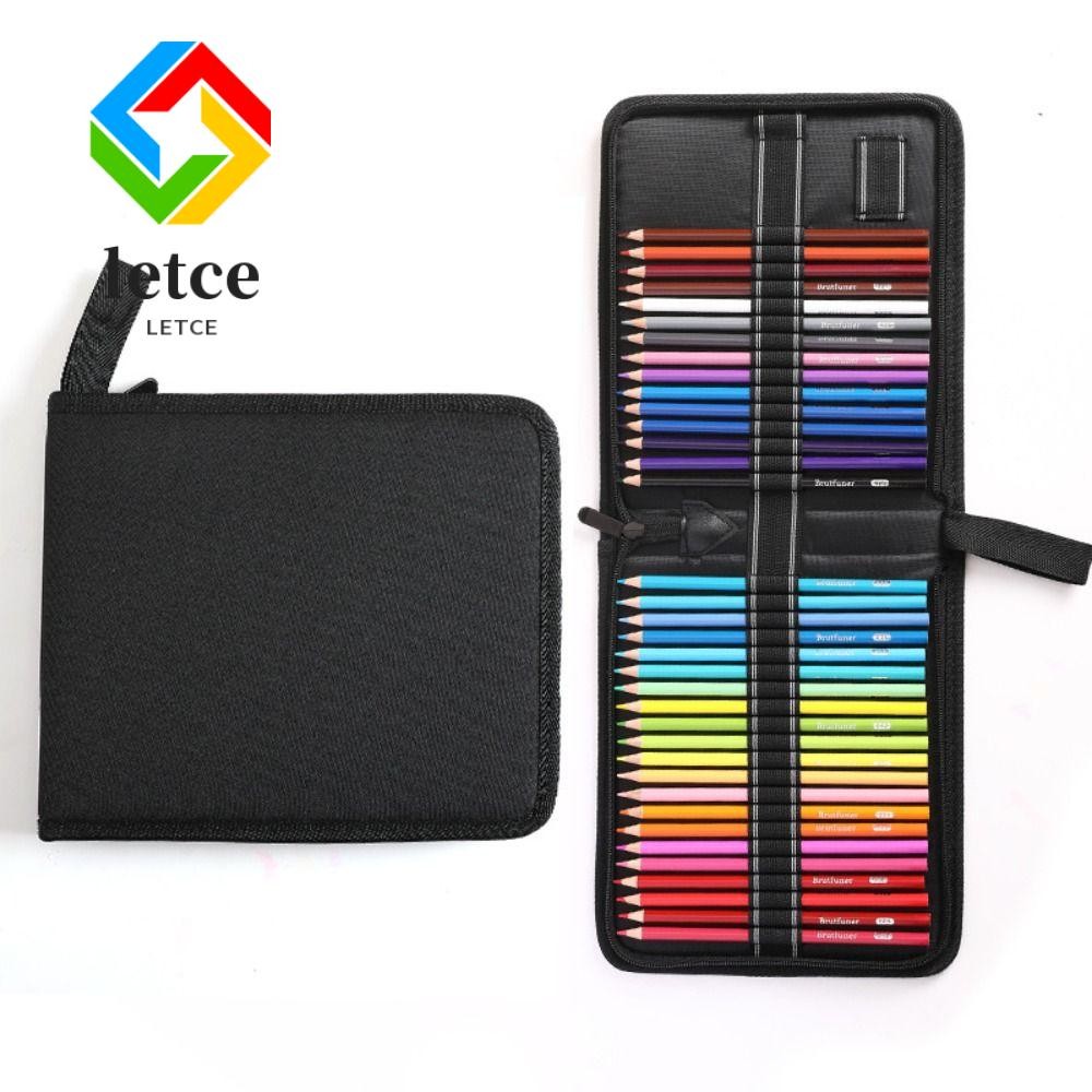 LETCE Pen Curtain, 36/48/72 Holes Black Pencil Bag, Professional Pen ...