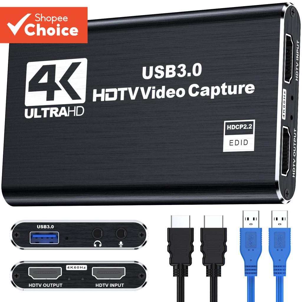 Capture Card, 4K HDTV Audio Video Capture Card, with Microphone 4K HDTV ...