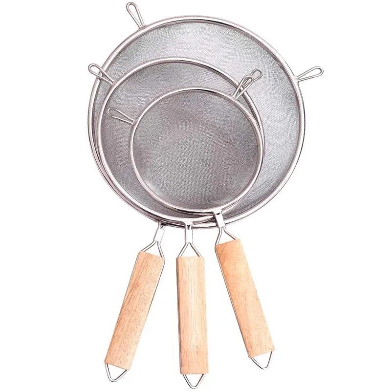 Stainless Steel Fine Mesh Strainers Wire Sieve with Insulated Handle ...