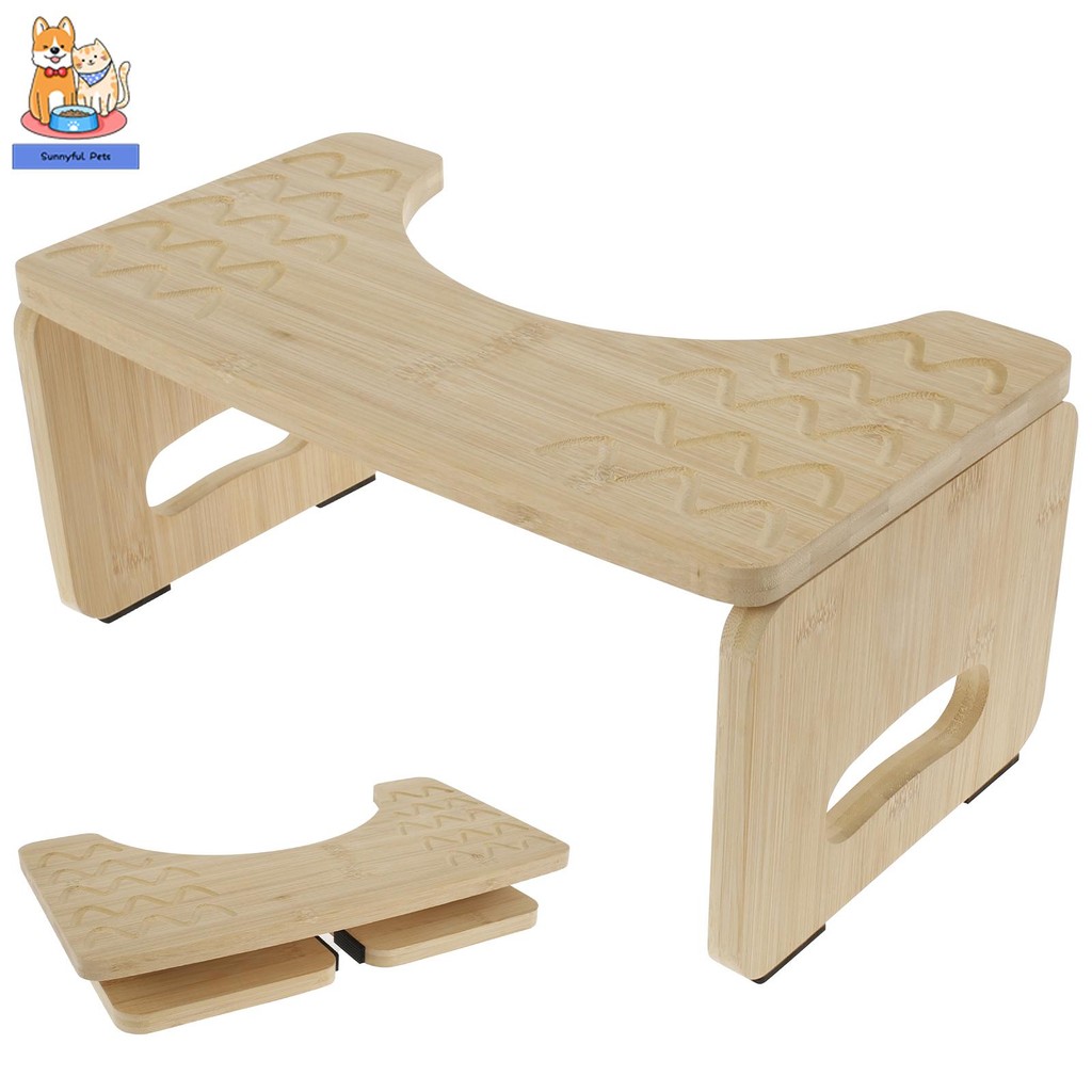 Toilet Footstool Bamboo Toilet Squat Stool Foldable Poop Stool Nonslip ...