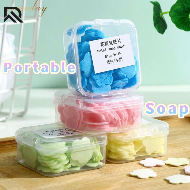 100Pcs/Set Disposable Soap Paper Travel Soap Paper Washing Hand Bath ...