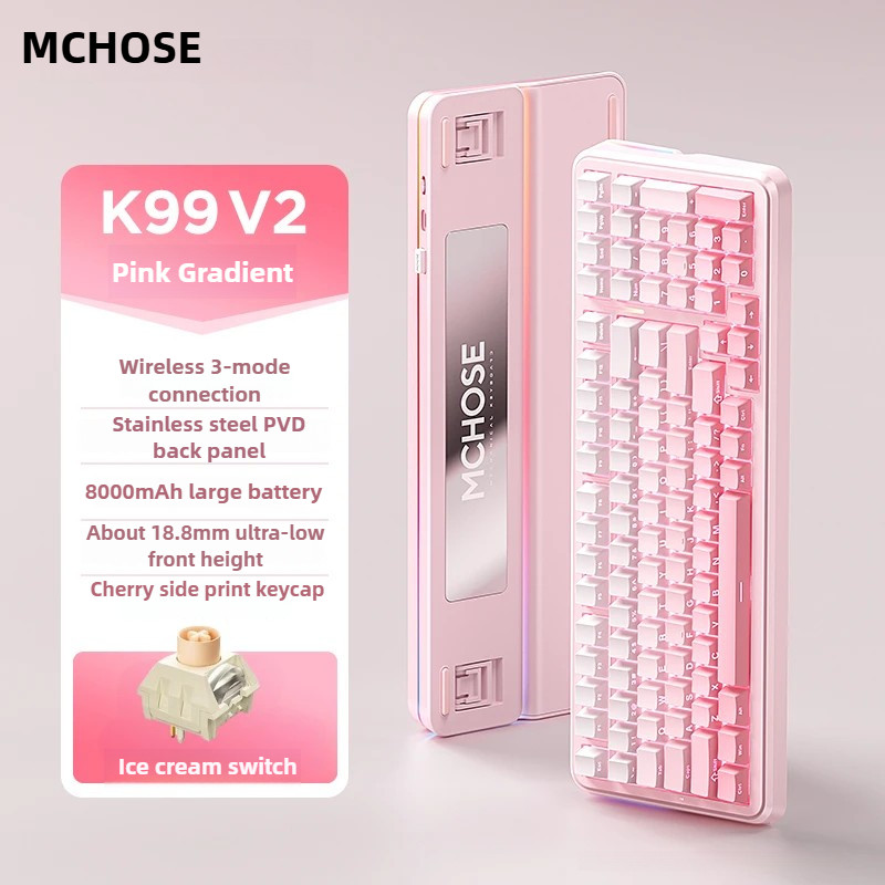 【Local Delivery】MCHOSE K99 V2 Tri-mode Wireless Mechanical Keyboard ...