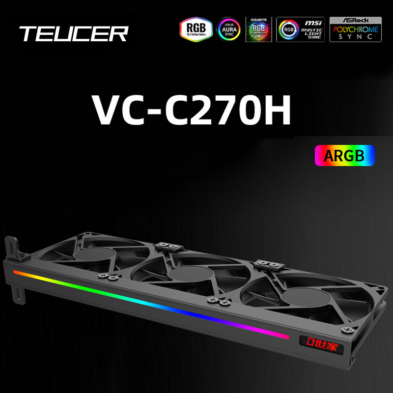 TEUCER VC-C270H Computer Graphics Card Bracket ARGB 5V 3Pin Addressable ...