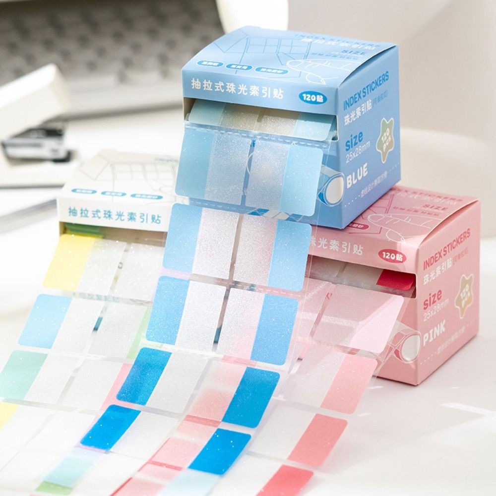 120 Sheet Sticker Transparent Pearl Pearlescent Sticky Tabs Aesthetic ...