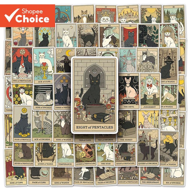 Tarot Stickers Pack 78Pcs - Astrology Waterproof Vinyl Decals For Laptop, Skateboard, DIY