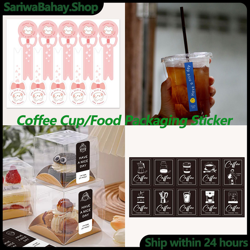 100 Pcs/Pack Rectangular Stickers Adhesive Sealing Sticker Thank You ...