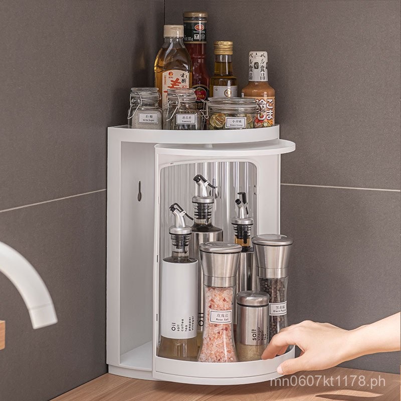 Spice Wall-Mounted Kitchen Storage Rack Triangle Special Rotating ...
