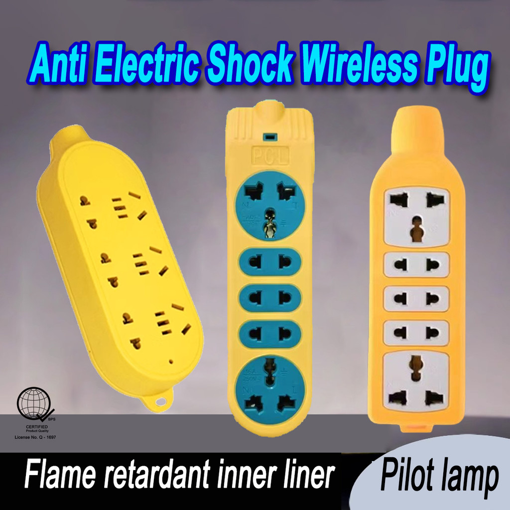 Anti Electric Shock Wireless Plug With Switch High Power Multi Hole ...