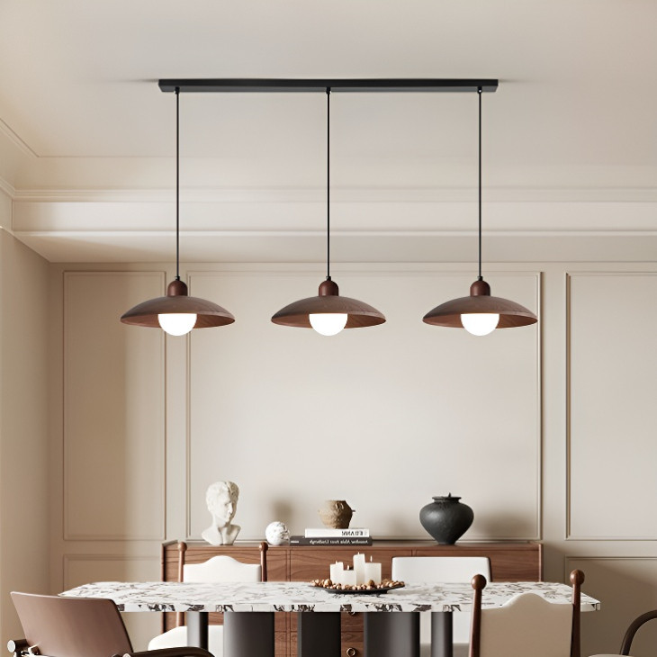 Vintage Wabi-Sabi Style Pendant Light Nordic Walnut Living Room Bedroom ...