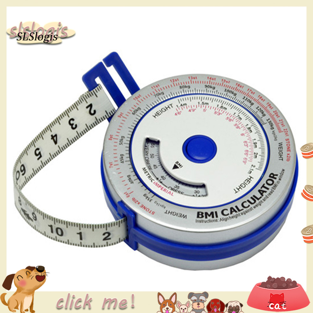 SGW_ 2M Portable Round Shape Aluminum Sheet BMI Calculator Body Measure ...