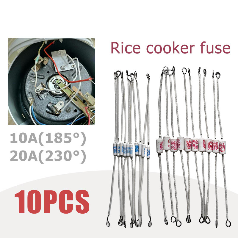 10pcs10A 20A Thermal Fuse 250V Temperature Fuse for Rice Cooker Thermal ...