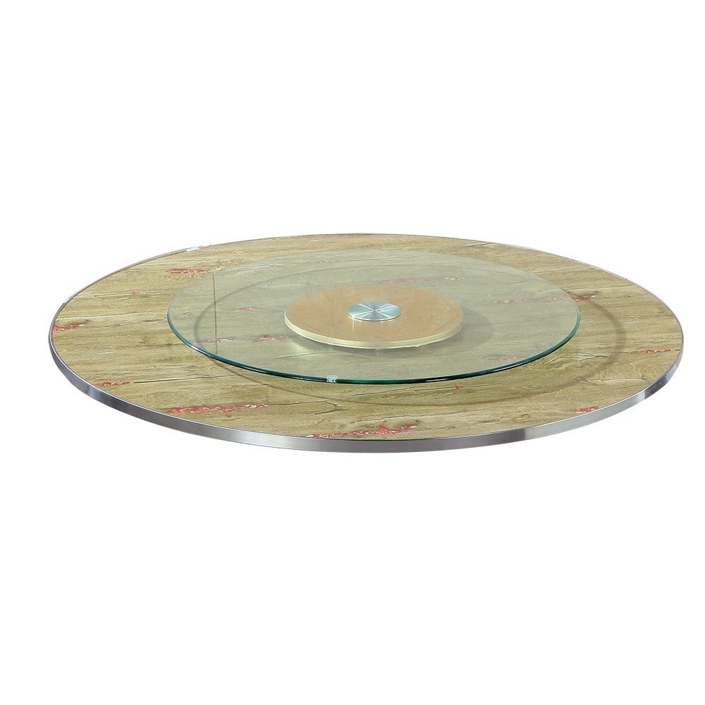 ♡Large Round Table Round Tabletop Glass Turntable Folding Table Frame ...