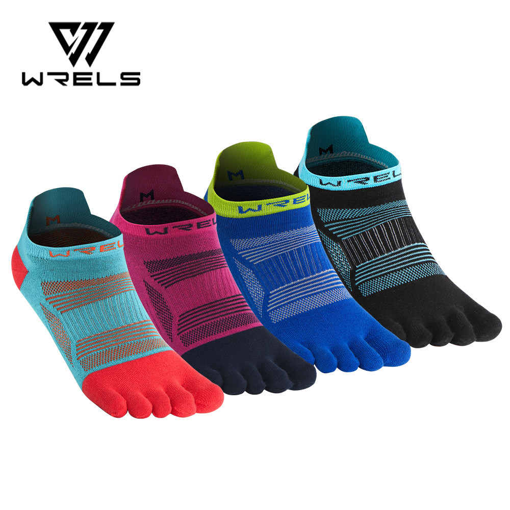 WRELS Sports Five-Finger Short Socks Running Breathable Sweat-Absorbent ...