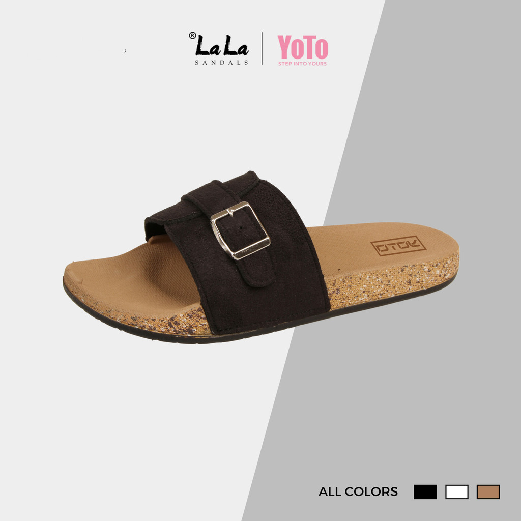 LALA Retro Soft Soled Buckled Casual Flat Slipper For Women And Men Non ...