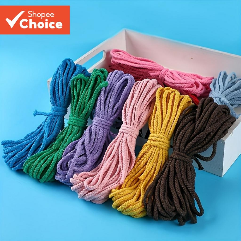 Colorful Cotton Rope 5mm Thick 10m diy Hand-woven Cotton Thread Rope ...