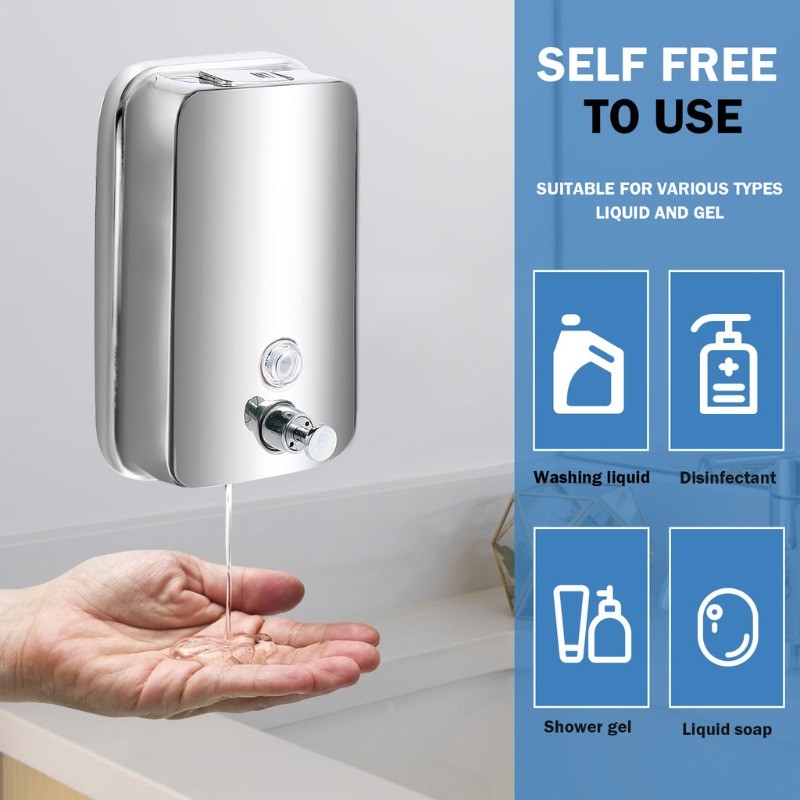 Erogatore Sapone Automatico A Parete - 800 Ml, Acciaio Inox, Sensore Senza Contatto, Regolazione Quantità, Per Bagni E Toilette