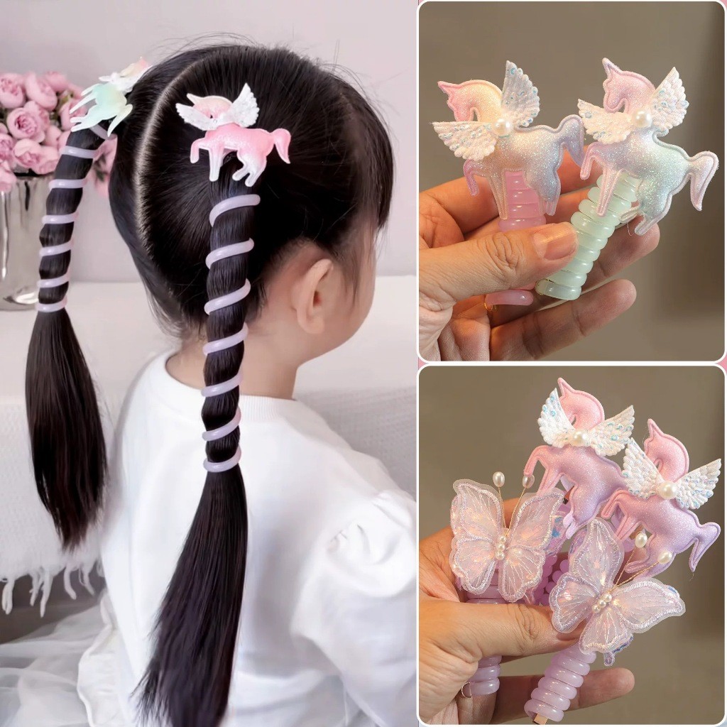 Ponytail hair rope with hair piece for girls main image 0