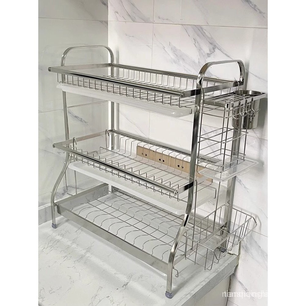 Freestanding Kitchen Storage Rack Multi-layer Dish Rack Two-Layer Dish ...
