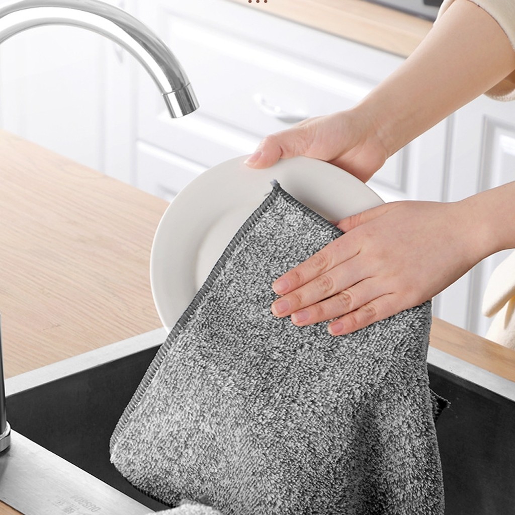 YTL 30*30 Cleaning Cloth Multipurpose Table Rag Bamboo Charcoal Anti ...