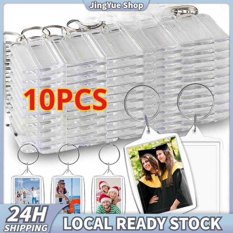 10/20/30Pcs Transparent Acrylic Keychain Photo Frame Keychain DIY Photo ...
